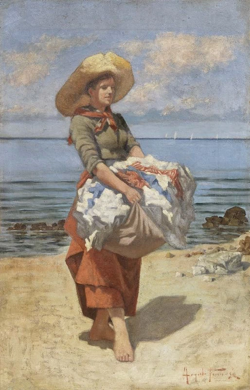 Angiolo - Lavandaia in riva al mare